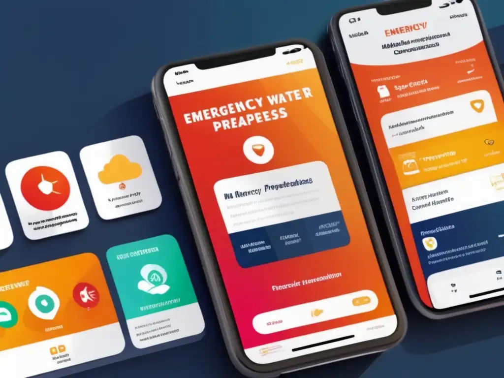 Aplicaciones móviles para preparación de emergencias con diseño moderno y funcional