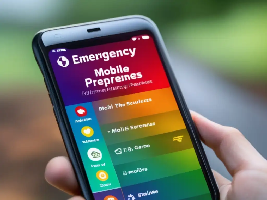 Aplicaciones móviles para preparacionistas modernos - Smartphone mostrando intuitiva app de preparación en emergencias