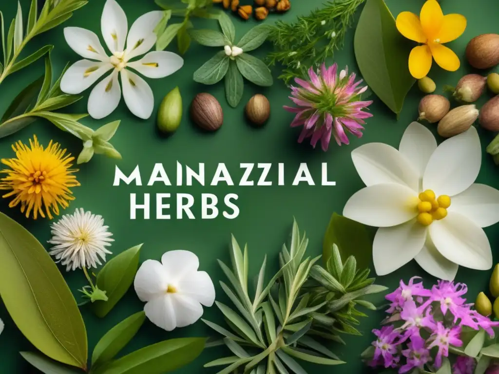 Alimentos medicinales para kit supervivencia: hermoso arreglo de hierbas y plantas con Manzanilla, Caléndula y Echinacea