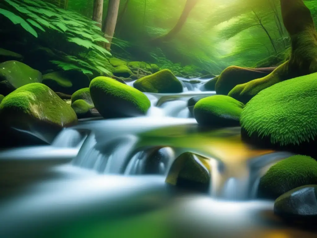 Metodos naturales purificar agua: cascada cristalina en bosque