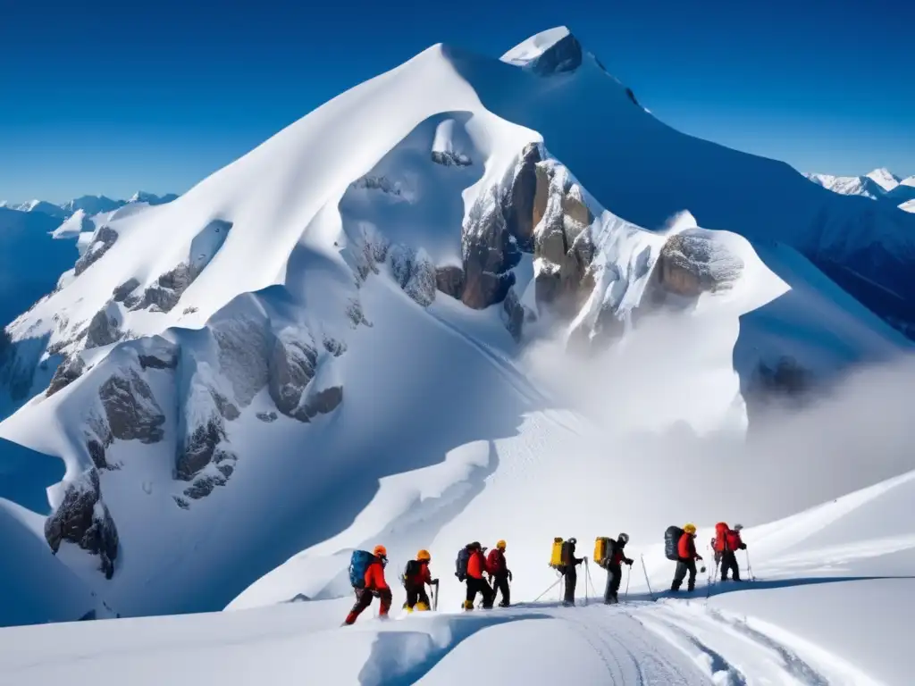 Técnicas de supervivencia en avalanchas: montañeros profesionales rescatan víctimas enterradas en impresionante avalancha invernal