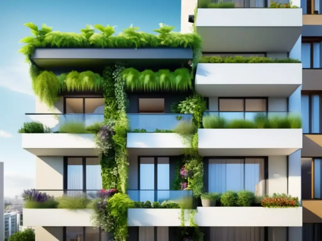 Beneficios de jardín vertical en apartamento: moderno balcón convertido en exuberante oasis verde