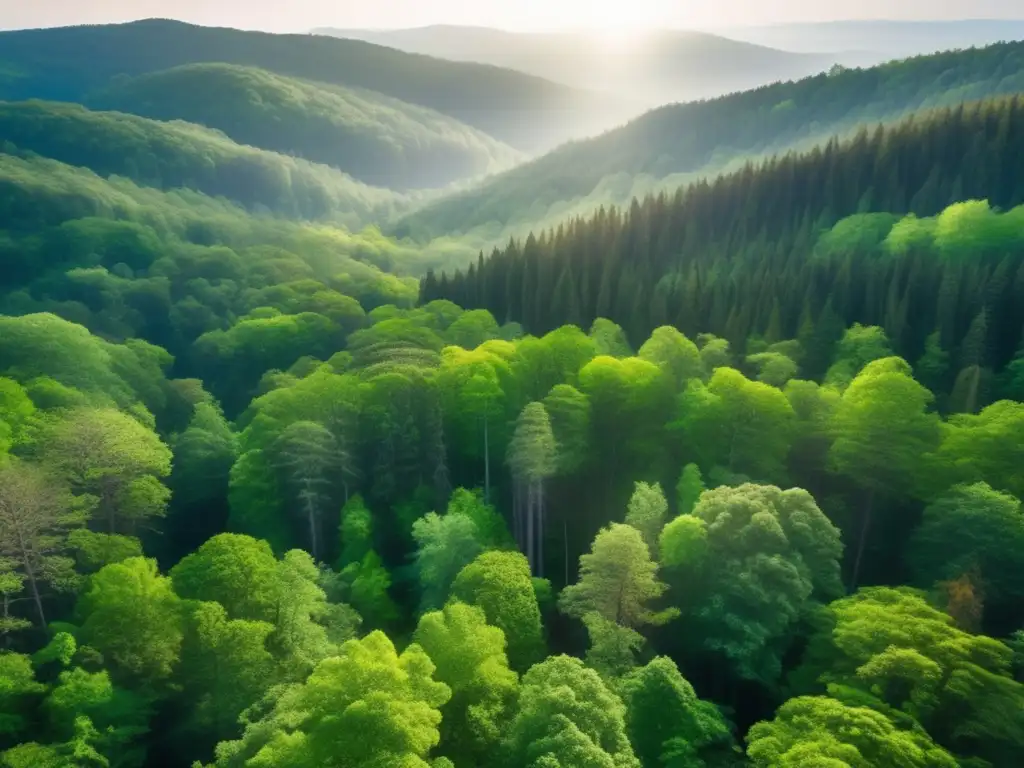 Vista aérea impresionante de un denso bosque: Estrategias de negociación supervivencia