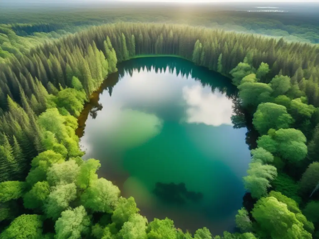 Imagen de un hermoso paisaje forestal con un estanque tranquilo - Estrés en situaciones de emergencia