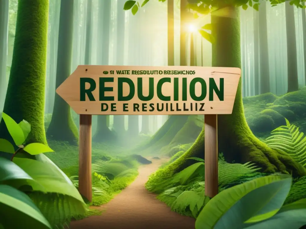 Bosque sostenible con señal de 