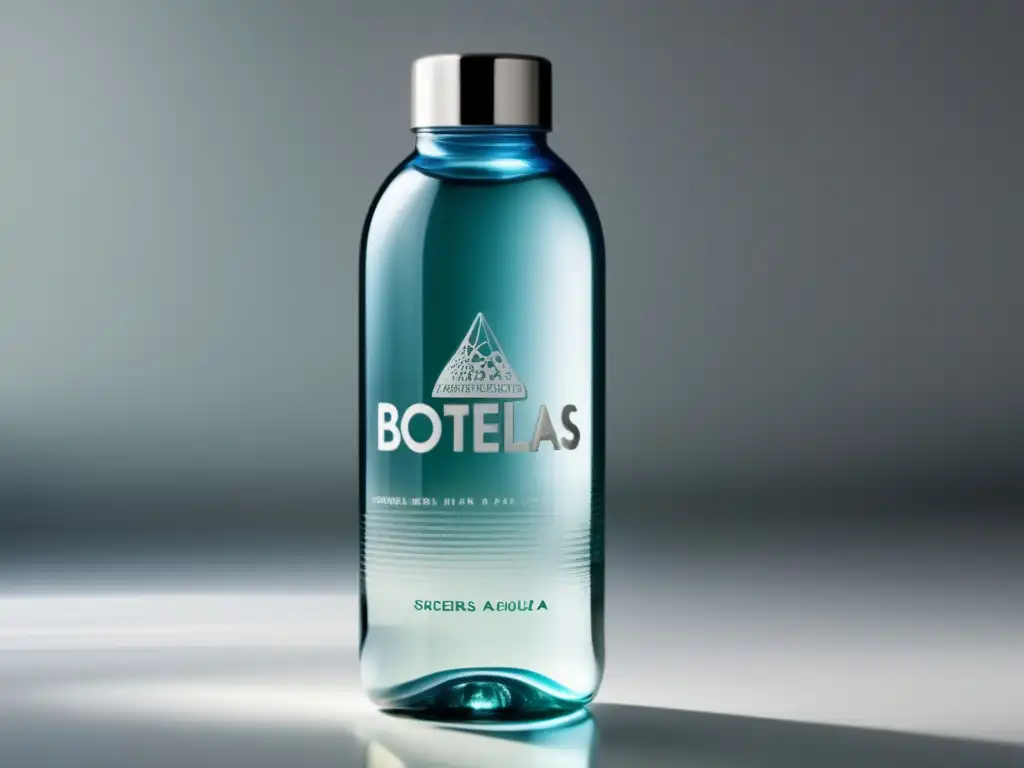 Botella de agua transparente para supervivencia en superficie blanca