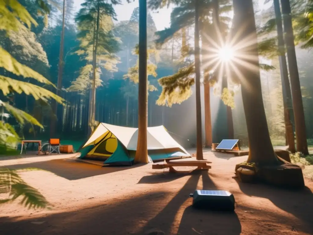 Beneficios de energía portátil en acampadas: campamento sostenible con paneles solares y autonomía