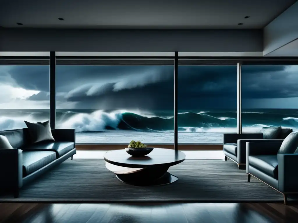 Living room facing coastal hurricane: Preparación ante huracanes: consejos y recomendaciones