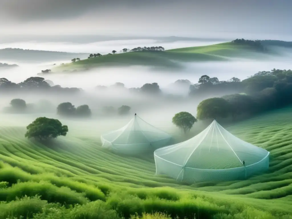 Paisaje con sistema captación agua niebla: guía completa