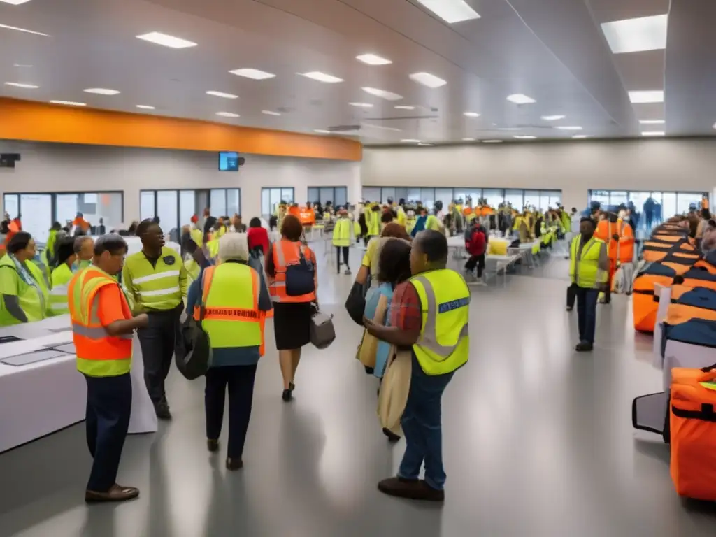 Centro de evacuación moderno con protocolo de evacuación en emergencias