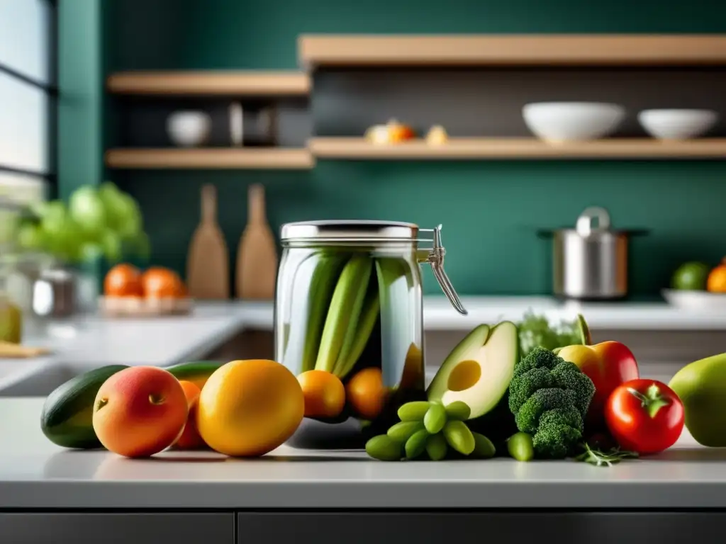 Cocina moderna con encimera blanca y electrodomésticos de acero inoxidable