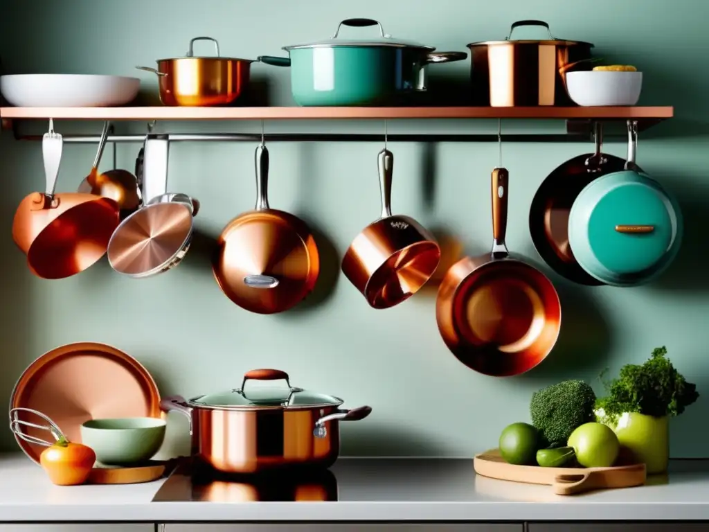 Cocina organizada con utensilios y ollas de colores para mermeladas y conservas caseras