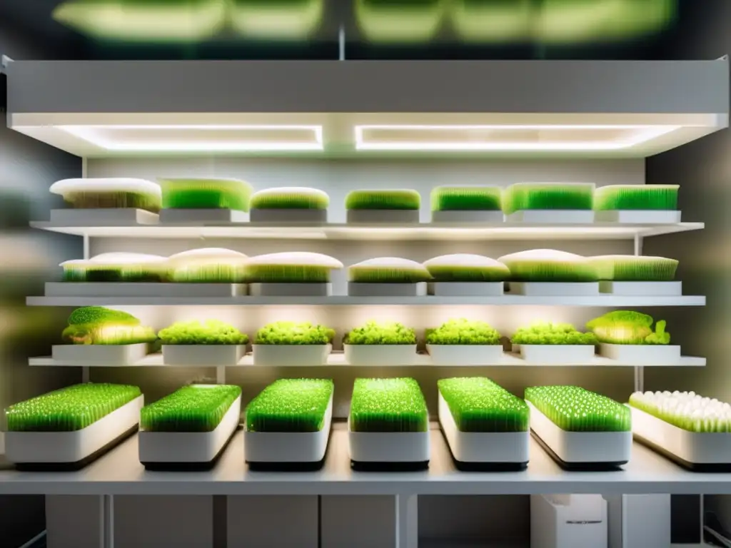 Cultivo de hongos en casa paso a paso: sala minimalista llena de bolsas blancas de cultivo de hongos, iluminada por luz natural con manos cuidadosas