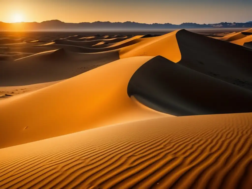 Preparación calor extremo: paisaje desierto dorado, figura sola con agua refrescante