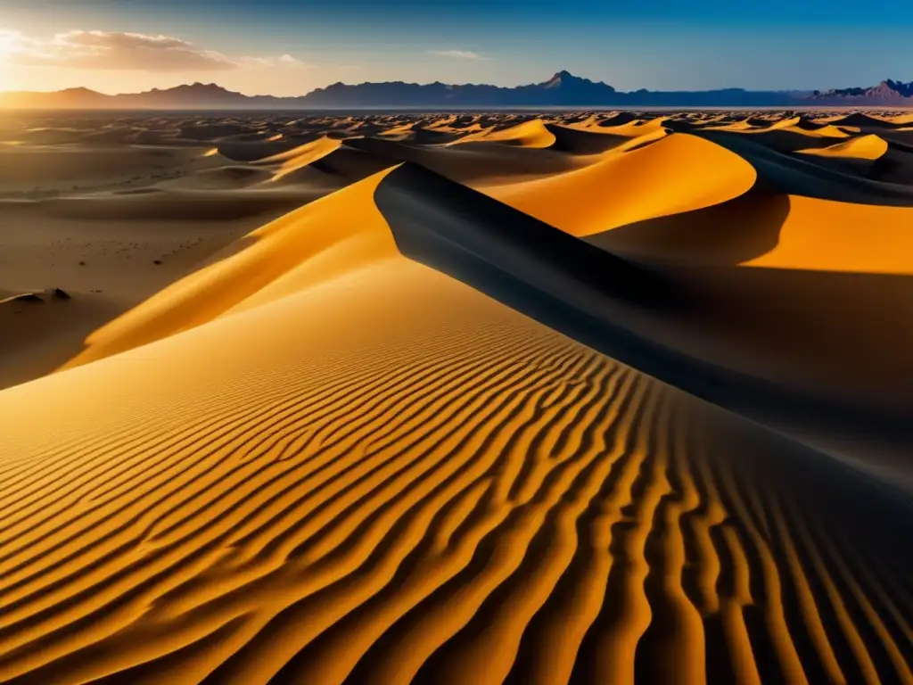 Desierto árido con duna dorada y cactus solitario - Técnicas preppers desastre ambiental