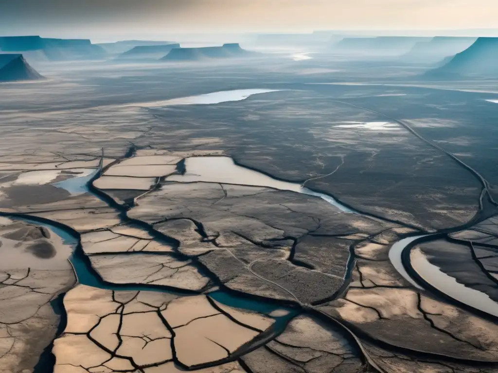 Paisaje árido muestra impacto de escasez de agua y contaminación del suelo