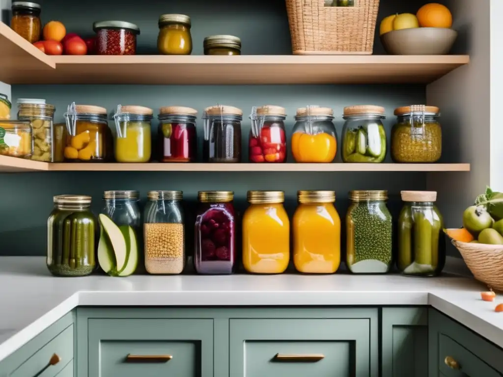 Alacena con alimentos frescos y preservados, sin electricidad