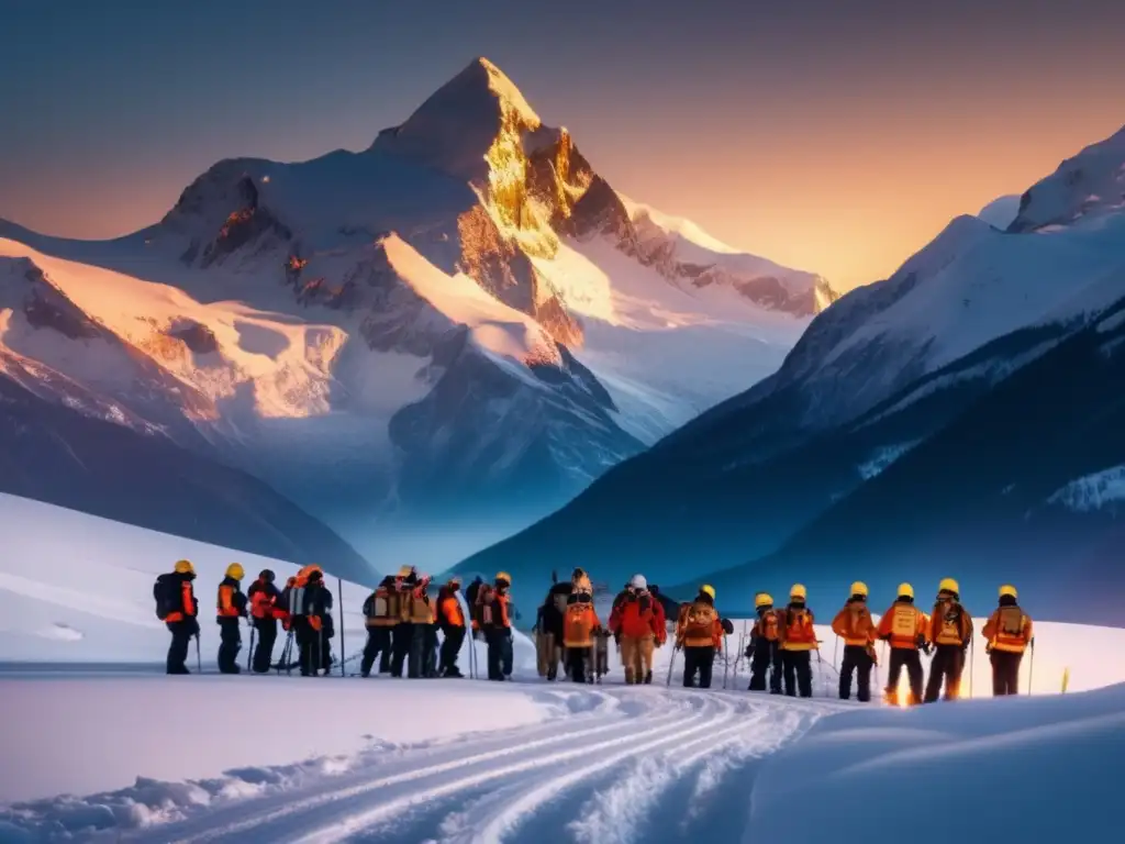 Un paisaje invernal muestra tratamiento hipotermia en emergencia