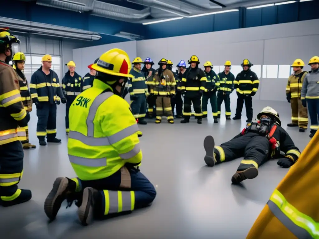 Grupo diverso en simulación de emergencia: Preparación para emergencias en peligro