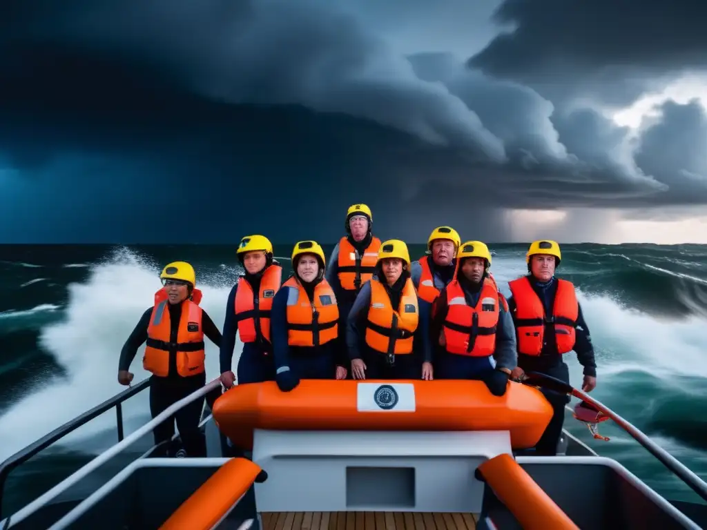 Grupo en botes rescatistas, preparados para sobrevivir en el mar - Cursos esenciales de supervivencia marítima