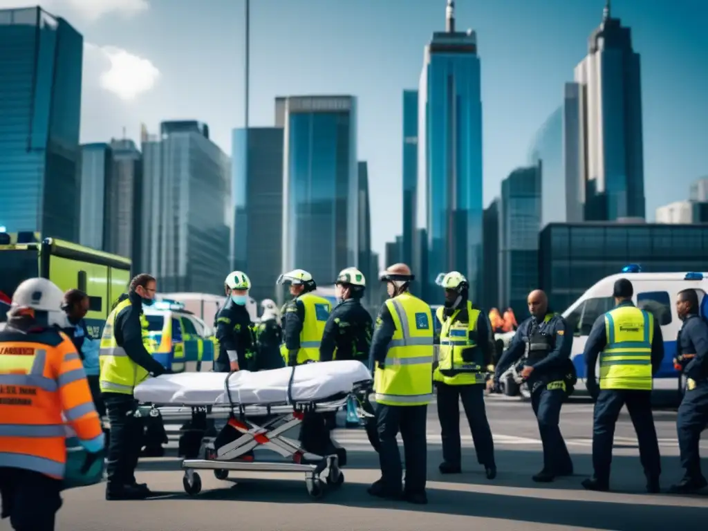 Equipo médico actuando en emergencia con primeros auxilios en situaciones de trauma