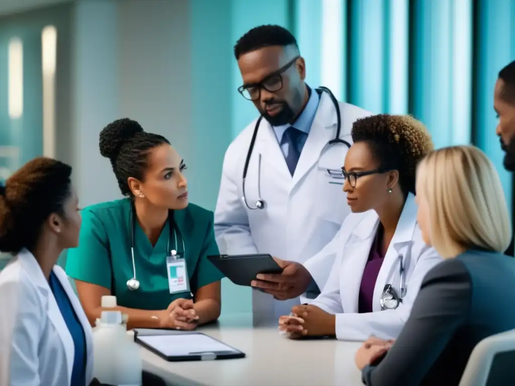 Profesionales médicos discutiendo medicamentos esenciales en emergencias