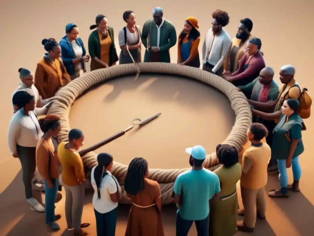 Gestión habilidades supervivencia grupal: imagen 8k muestra diversidad, trabajo en equipo y unidad