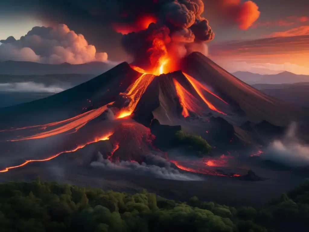 Erupción volcánica: Preparación y peligro en imagen de 8k