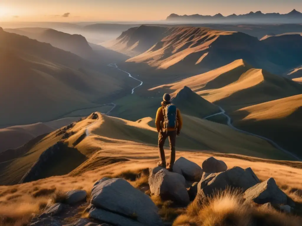 Técnicas de navegación sin brújula en un paisaje impresionante al atardecer