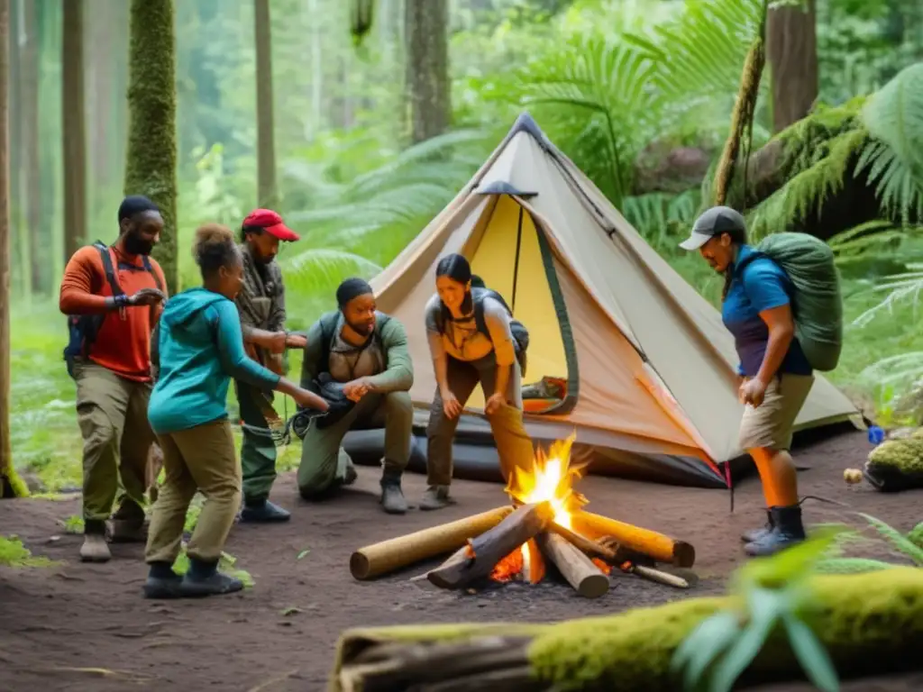 Familias participando en un curso de supervivencia en la naturaleza: Cursos de supervivencia para familias preparadas