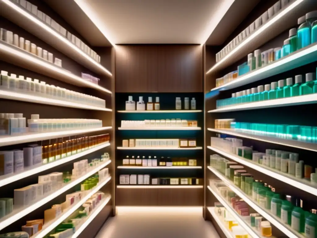 Almacenamiento a largo plazo de medicamentos en una farmacia moderna y elegante