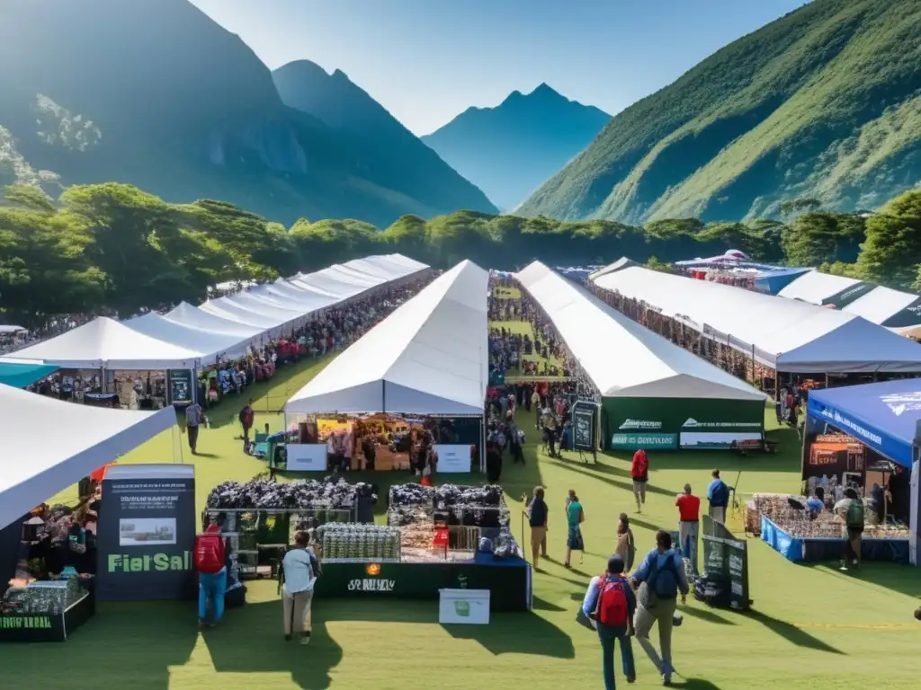 Feria de supervivencia con productos de supervivencia en exhibición