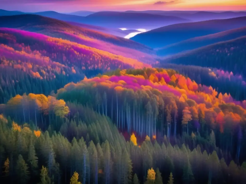 Aerial view of dense forest at sunset: Mitos y realidades orientación y navegación supervivencia