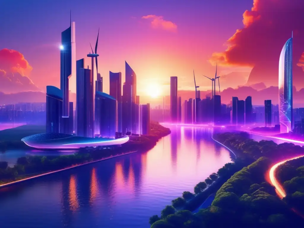 Ciudad futurista en armonía con la naturaleza: Adaptarse al cambio climático supervivencia