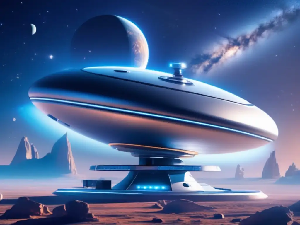 Estación espacial futurista en el espacio Campo_por_completar