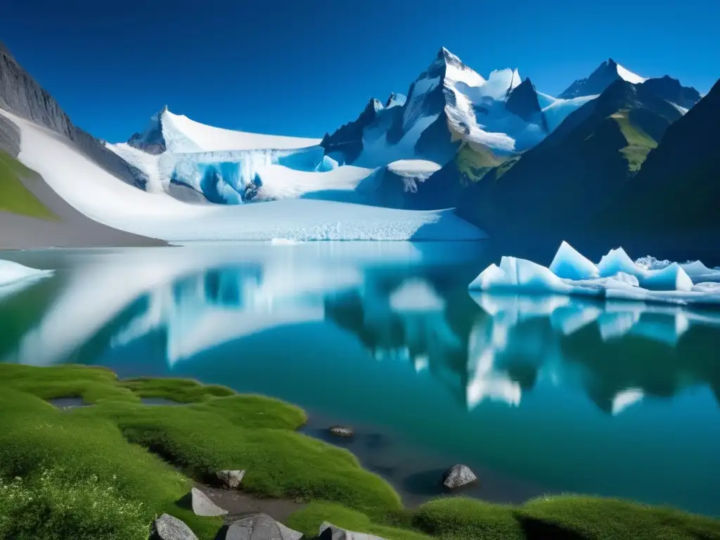 Impresionante glaciar destacando en un cielo azul - Preparación para el cambio climático