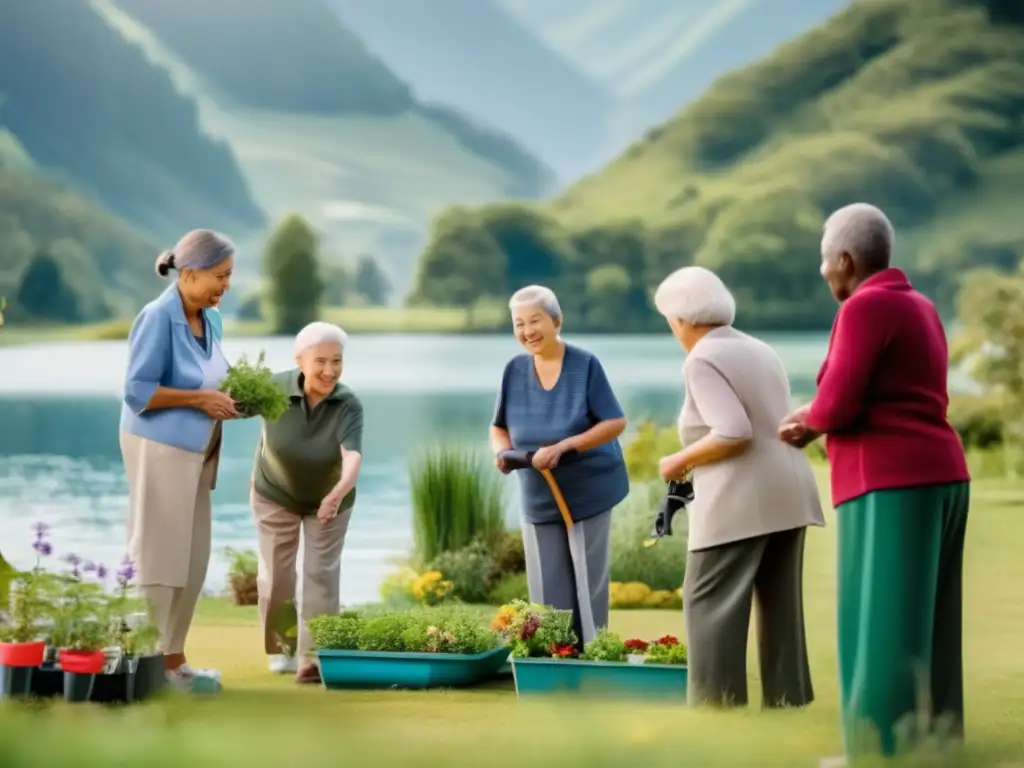 Grupo de ancianos integrados en preparación