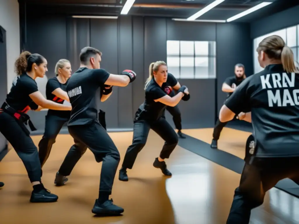 Grupo entrenando Krav Maga en escenarios realistas