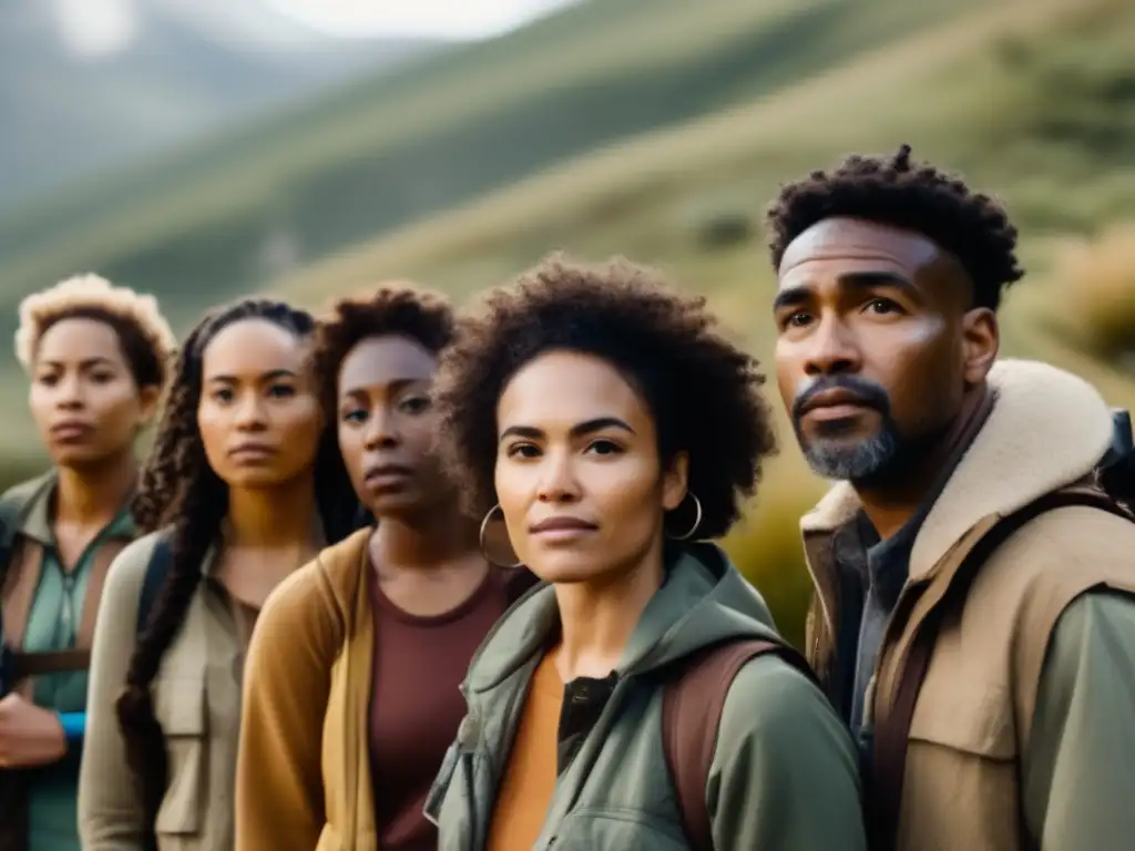 Grupo diverso en la naturaleza, destaca habilidades para supervivencia grupal