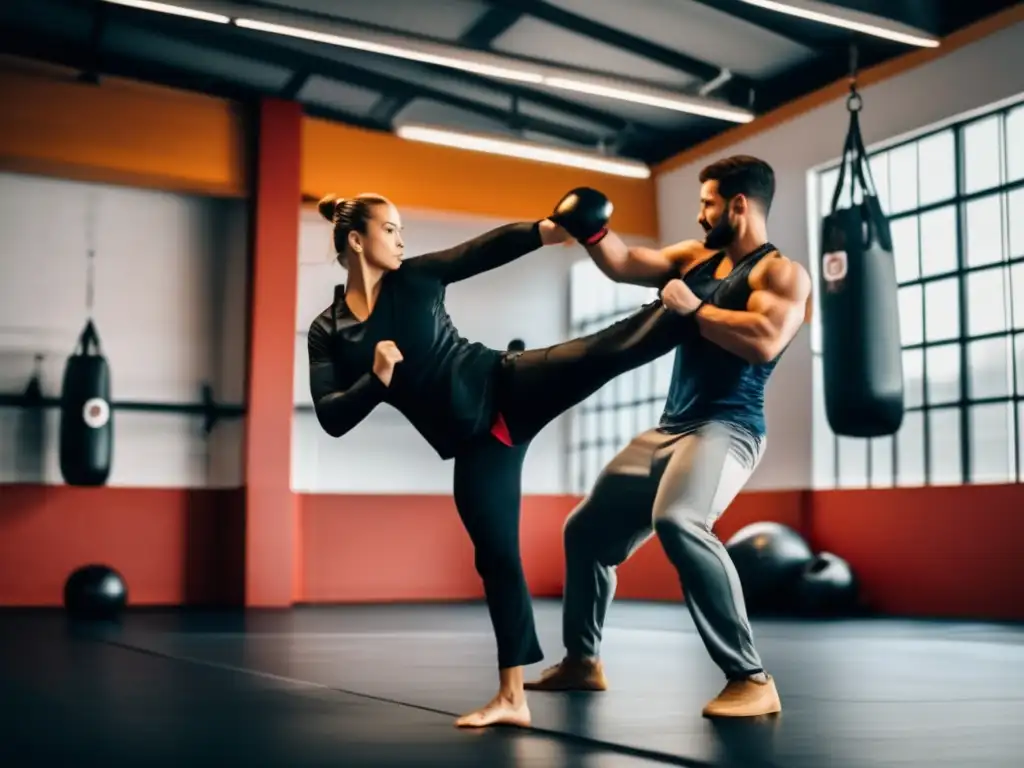 Técnicas de defensa personal para preppers en un gimnasio moderno