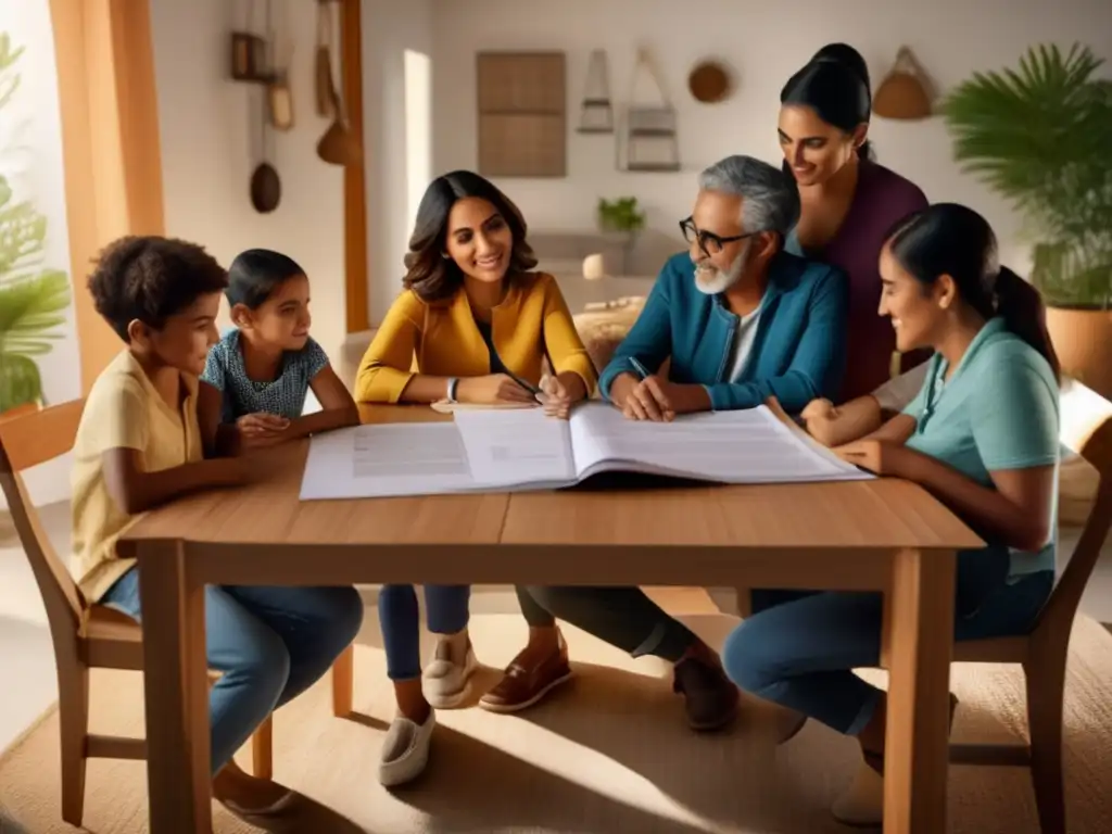 Familia estudiando plan de evacuación: Cómo decidir cuándo evacuar, comunicación, preparación y suministros