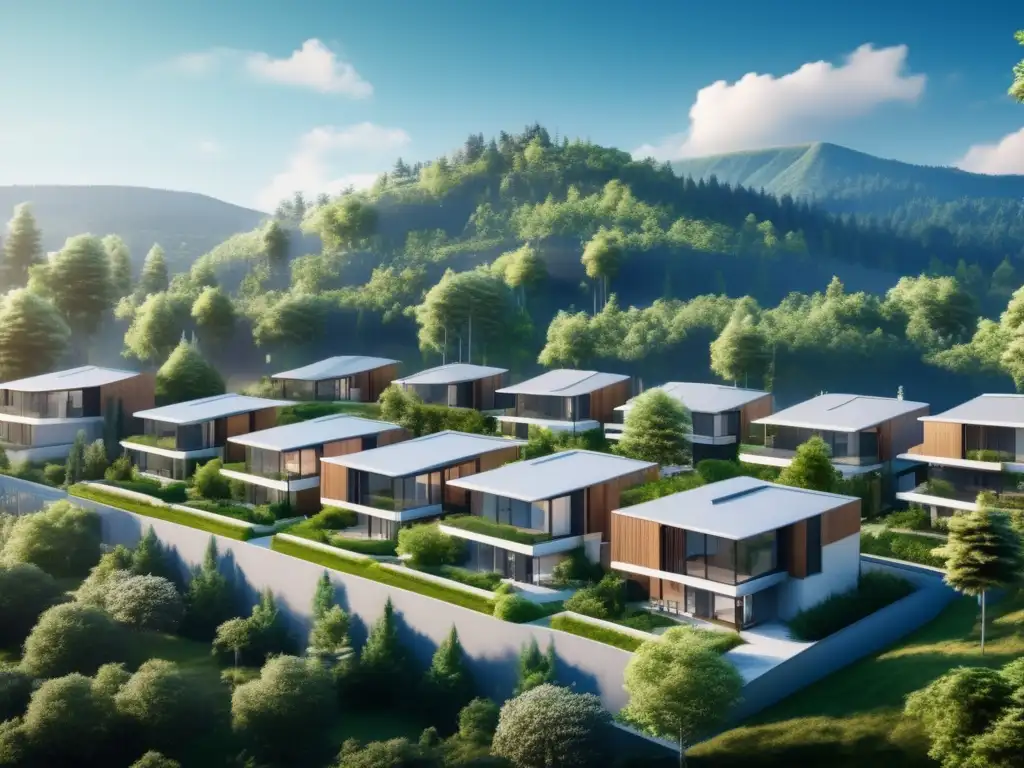 Imagen: Zona residencial moderna rodeada de bosque