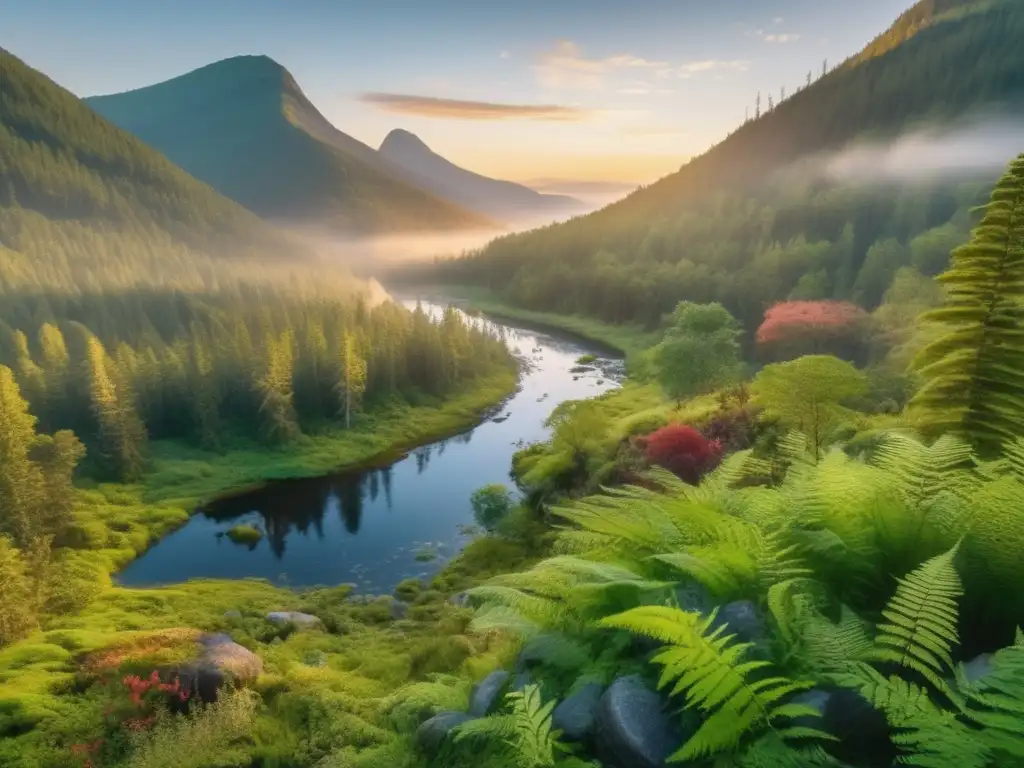 Impresionante imagen 8k de una remota y vasta naturaleza al amanecer