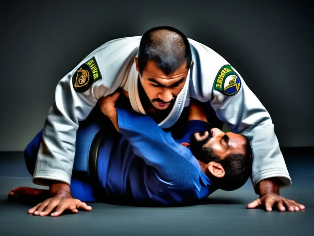 Ilustración moderna y dinámica: Importancia JiuJitsu Brasileño Defensa Personal