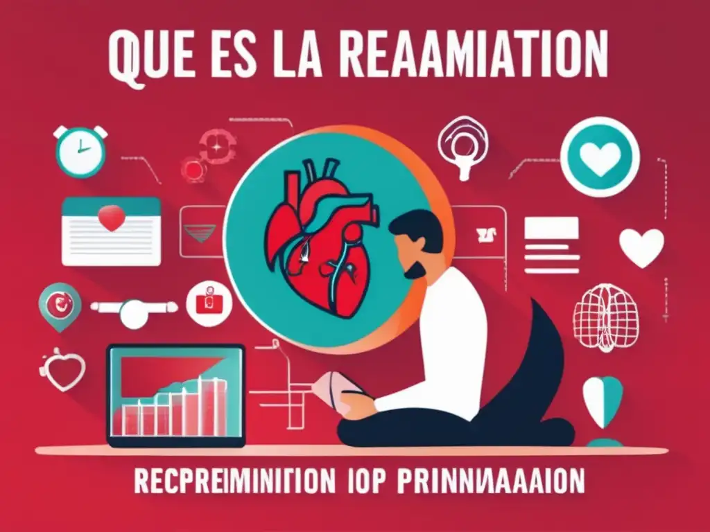 Técnicas RCP principiantes: ilustración detallada de persona realizando RCP en maniquí, ambiente profesional y equipo médico