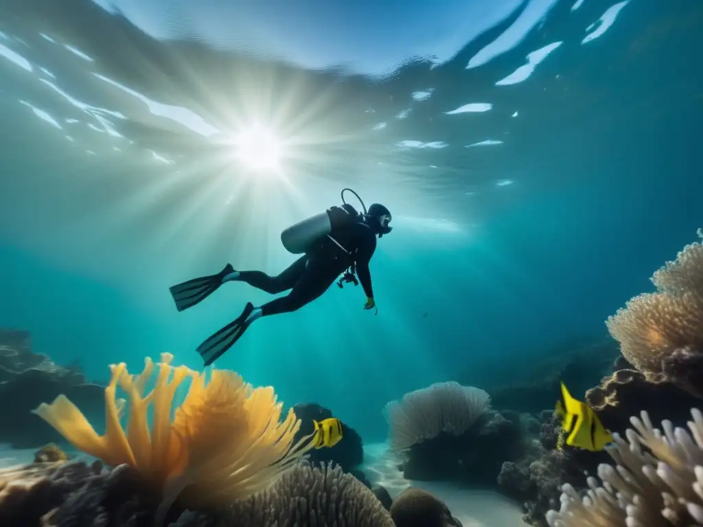 Diver en mar cristalino, vibrante e impresionante: Cursos esenciales de supervivencia marítima