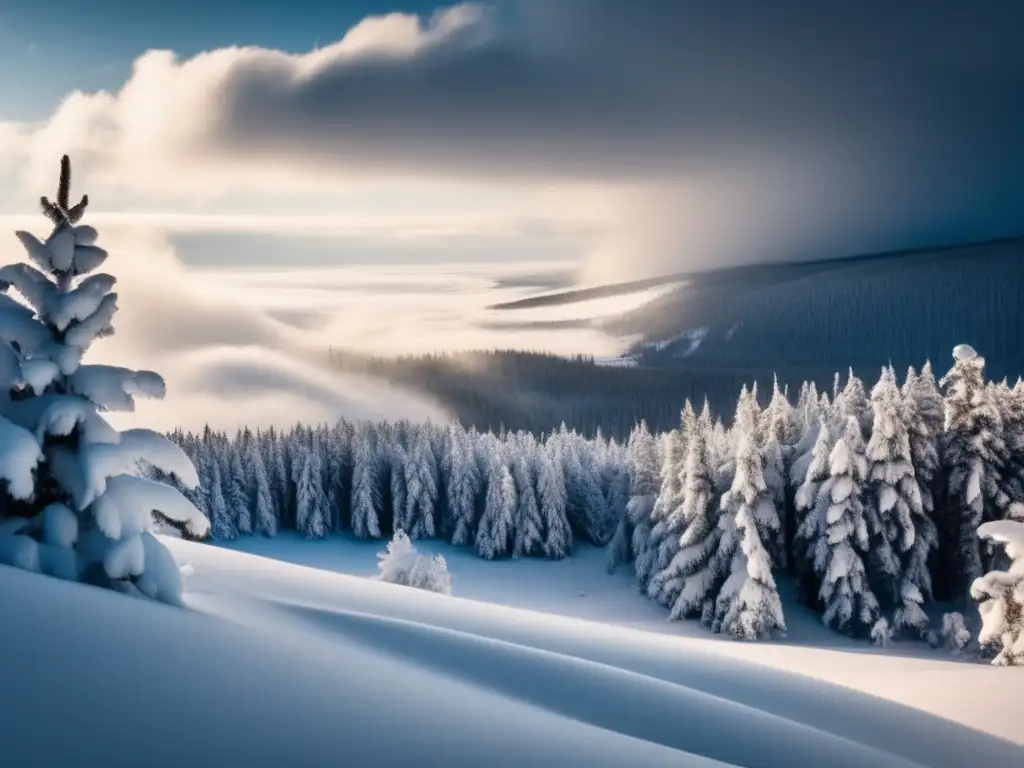 Paisaje de tormenta de nieve: Preparación para tormenta de nieve