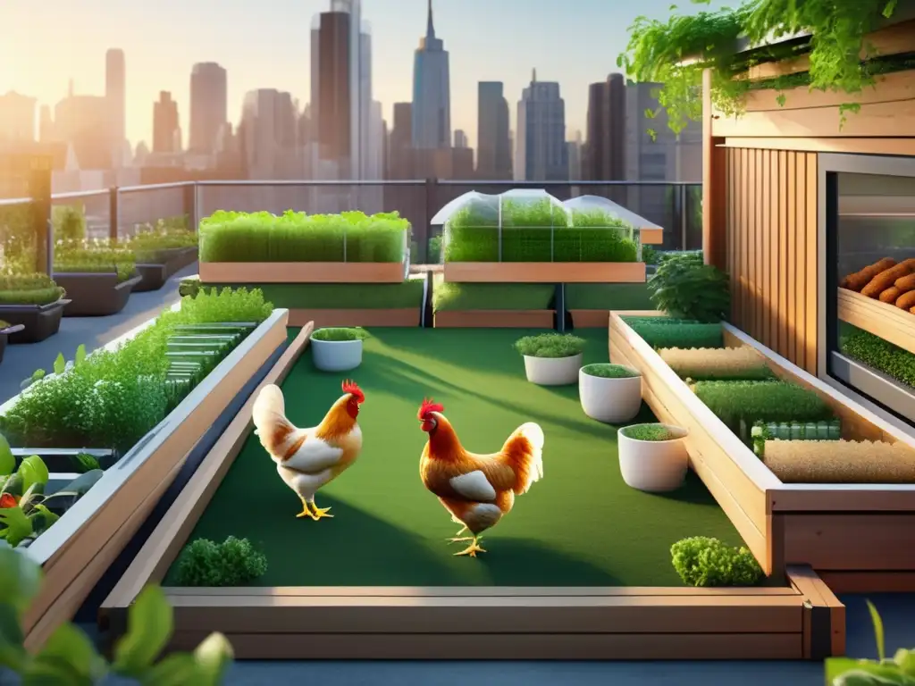 Rooftop garden con gallinero urbano: beneficios y preparacionismo