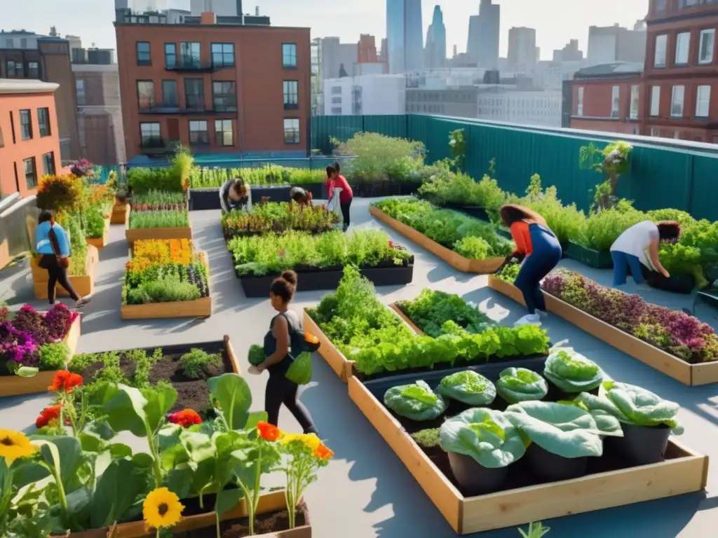 Jardín urbano con calabacines en la ciudad: beneficios de cultivar vegetales en la metrópolis