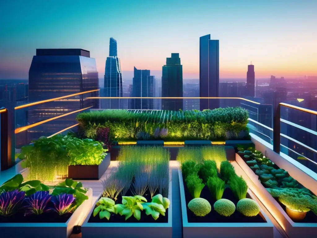 Beneficios de cultivar alimentos en casa: jardin vertical urbano con vegetales y hierbas en un entorno contemporáneo